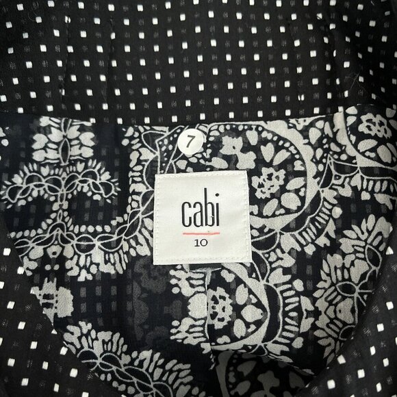 Cabi Polka Dot Blazer Jacket Womens Size 10 Black &‎ White Rayon/Nylon Blend - Picture 5 of 11
